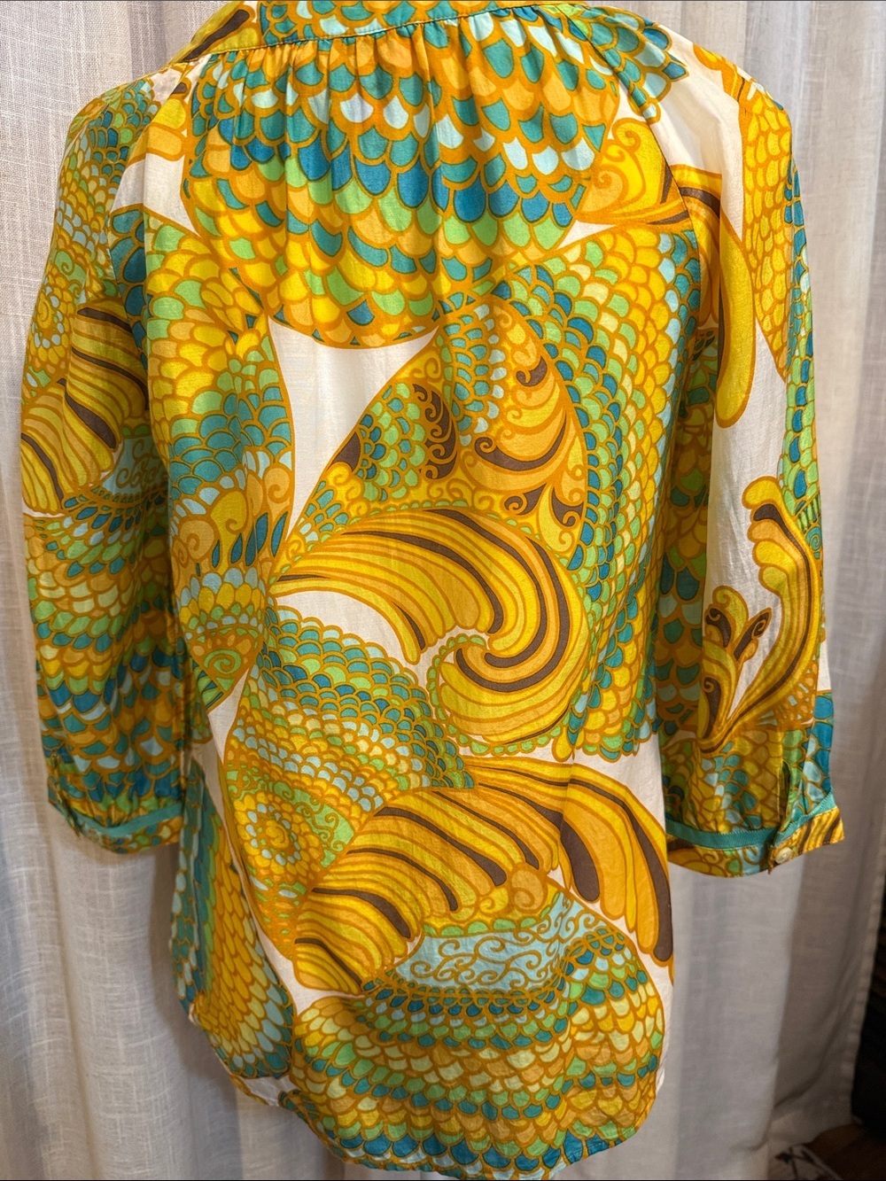 Banana Republic Trina Turk Summer 2012 Silk Blend Tunic Blouse Size 4 - Picture 7 of 14